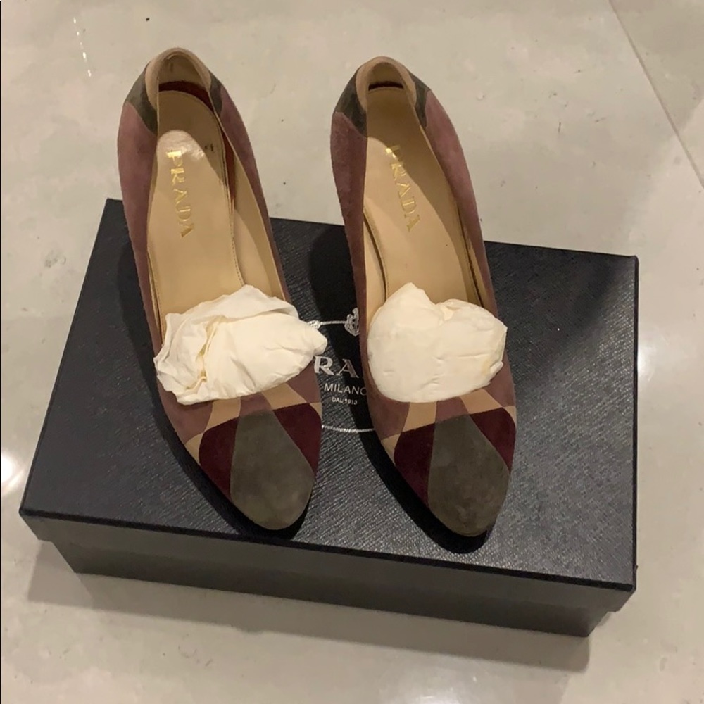 Prada suede multicolor pumps size 36.5